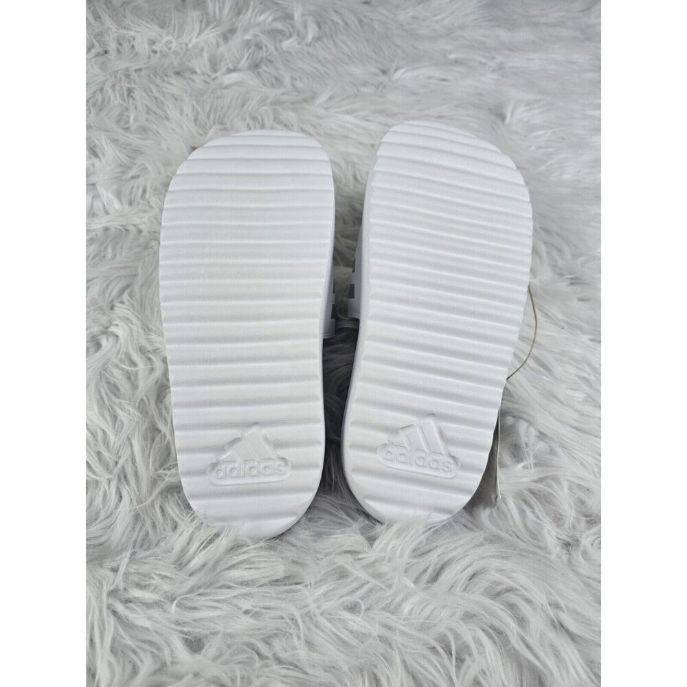 adidas Adilette Platform Slides Cloud White Zero Metallic Grey One Size 9 NWT - Picture 5 of 6